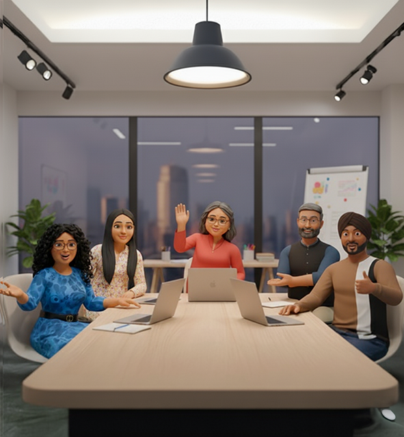 Enabling Dimensions team collaborating on innovative learning solutions