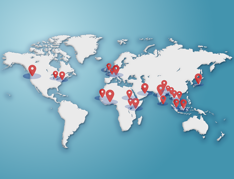 Enabling Dimensions global presence and impact map